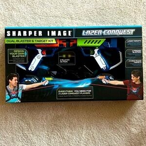 Brand New Sharper Image Laser Tag Dual Blaster Target Kit Chest Plate Action Toy